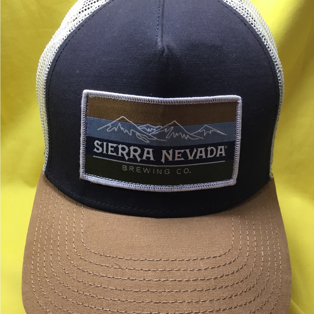 ROVE Sierra Nevada Two-Tone Trucker Hat in Navy & Brown